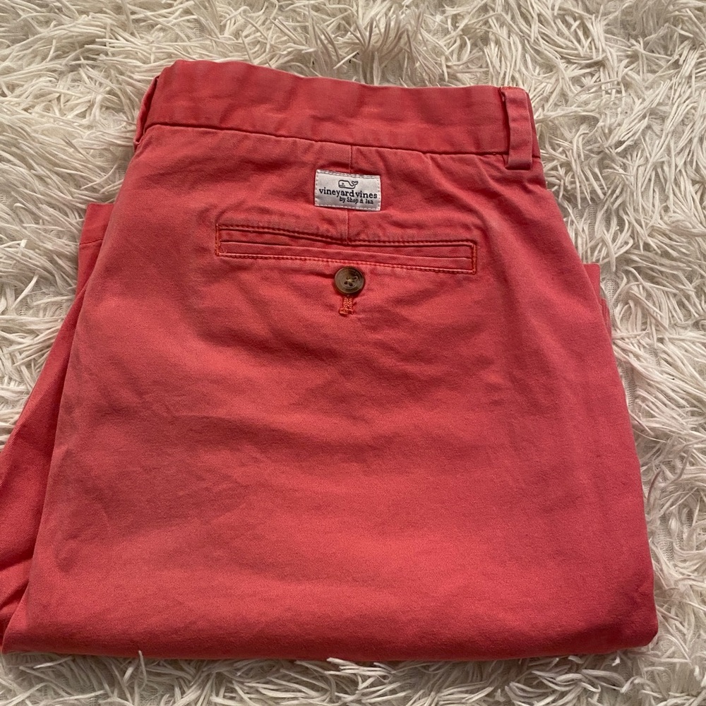 Vineyard Vines Men’s Coral Flat Front Shorts Size 35 Cotton Stretch Preppy - Picture 16 of 16